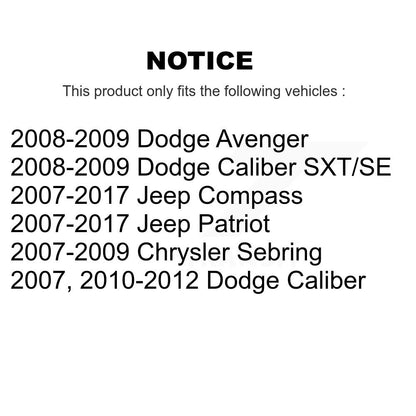 [Arrière] Kit de Tambour de frein pour Jeep Patriot Compass Dodge Caliber Chrysler Sebring Avenger K8-101951