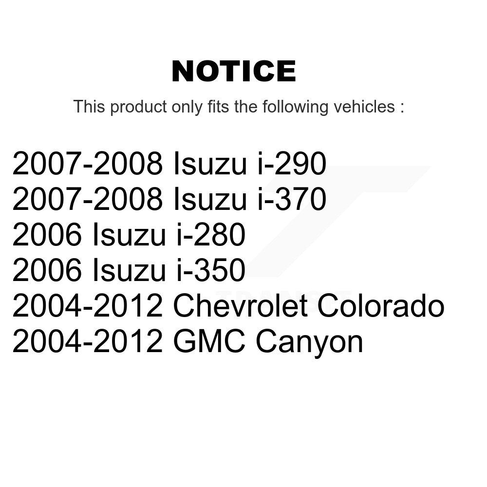 [Arrière] Kit de Tambour de frein pour Chevrolet Colorado GMC Canyon Isuzu i-290 i-280 i-370 i-350 K8-101958