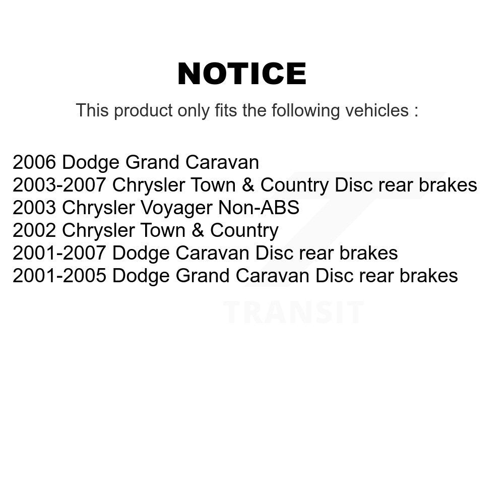 [Avant et Arrière] Disque de frein pour Dodge Caravan Grand Chrysler Town & Country Voyager K8-101960