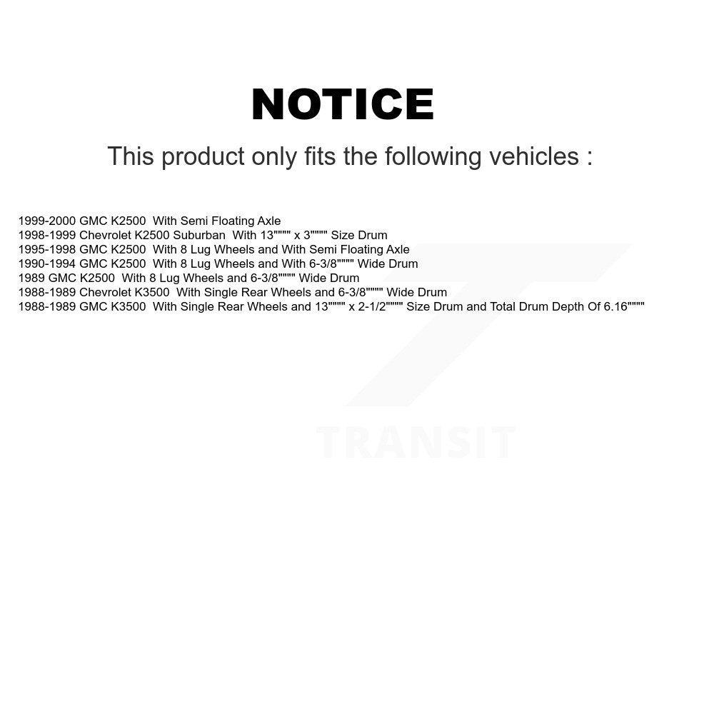 [Avant + Arrière] Kit de Disque de frein pour GMC K2500 Chevrolet Suburban K3500 K8-101967