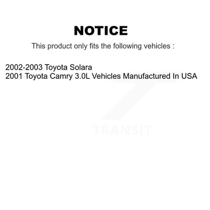 [Avant + Arrière] Kit de Disque de frein pour Toyota Camry Solara K8-101990