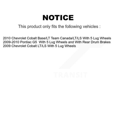 [Avant + Arrière] Kit de Disque de frein pour Chevrolet Cobalt Pontiac G5 avec 5 Lug Wheels K8-101995