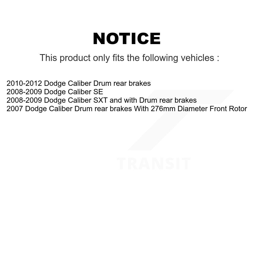 [Avant + Arrière] Kit de Disque de frein pour Dodge Caliber K8-101997