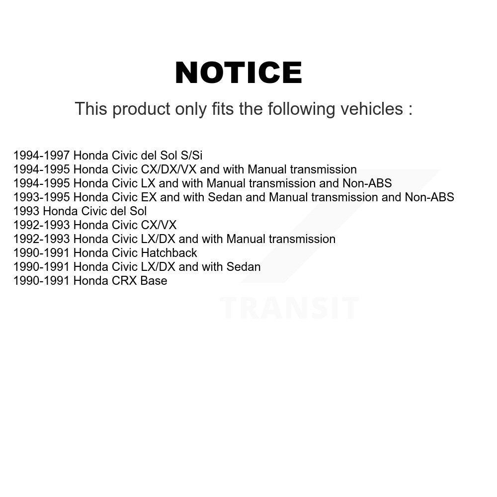 [Avant + Arrière] Kit de Disque de frein pour Honda Civic del Sol CRX K8-102000