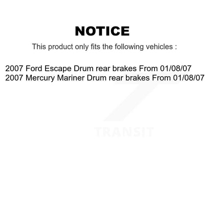 [Avant + Arrière] Kit de Disque de frein pour 2007 Ford Escape Mercury Mariner From 01/08/07 Drum rear brakes K8-102005