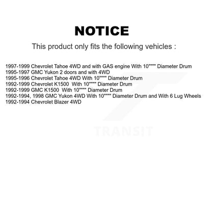 [Avant + Arrière] Kit de Disque de frein pour Chevrolet K1500 GMC Tahoe Yukon Blazer K8-102036