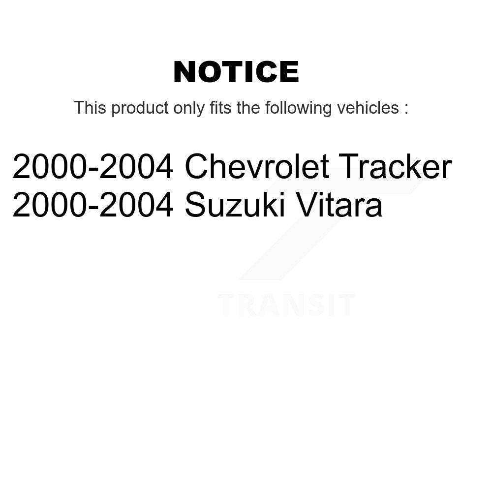 [Avant + Arrière] Kit de Disque de frein pour 2000-2004 Chevrolet Tracker Suzuki Vitara K8-102042