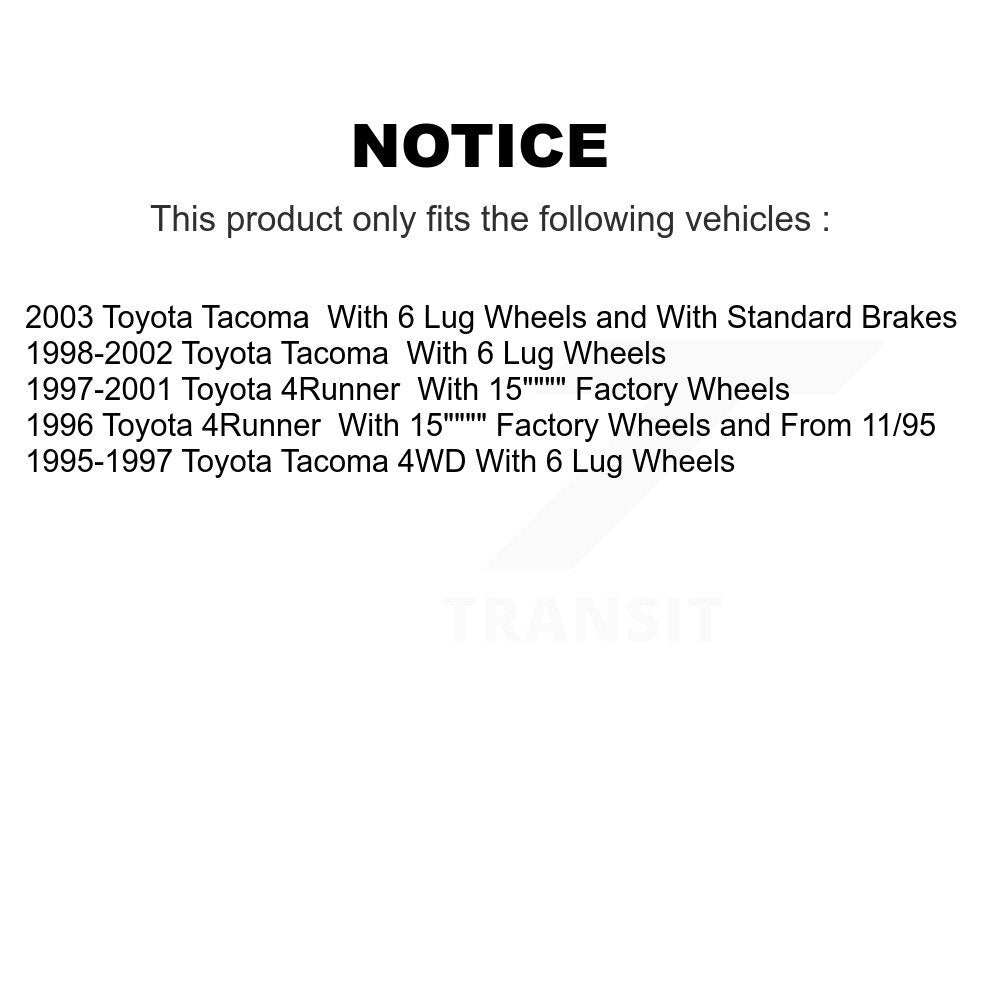 [Avant + Arrière] Kit de Disque de frein pour Toyota Tacoma 4Runner K8-102063