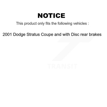 [Avant + Arrière] Kit de Disque de frein pour 2001 Dodge Stratus Coupe avec rear brakes K8-102074