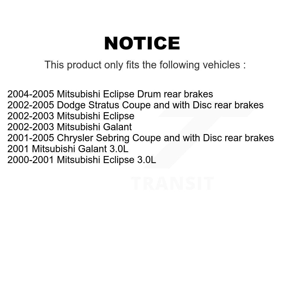 [Avant + Arrière] Kit de Disque de frein pour Chrysler Sebring Mitsubishi Dodge Stratus Eclipse Galant K8-102086