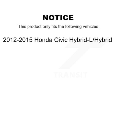 [Avant + Arrière] Kit de Disque de frein pour 2012-2015 Honda Civic Hybrid-L Hybrid K8-102093