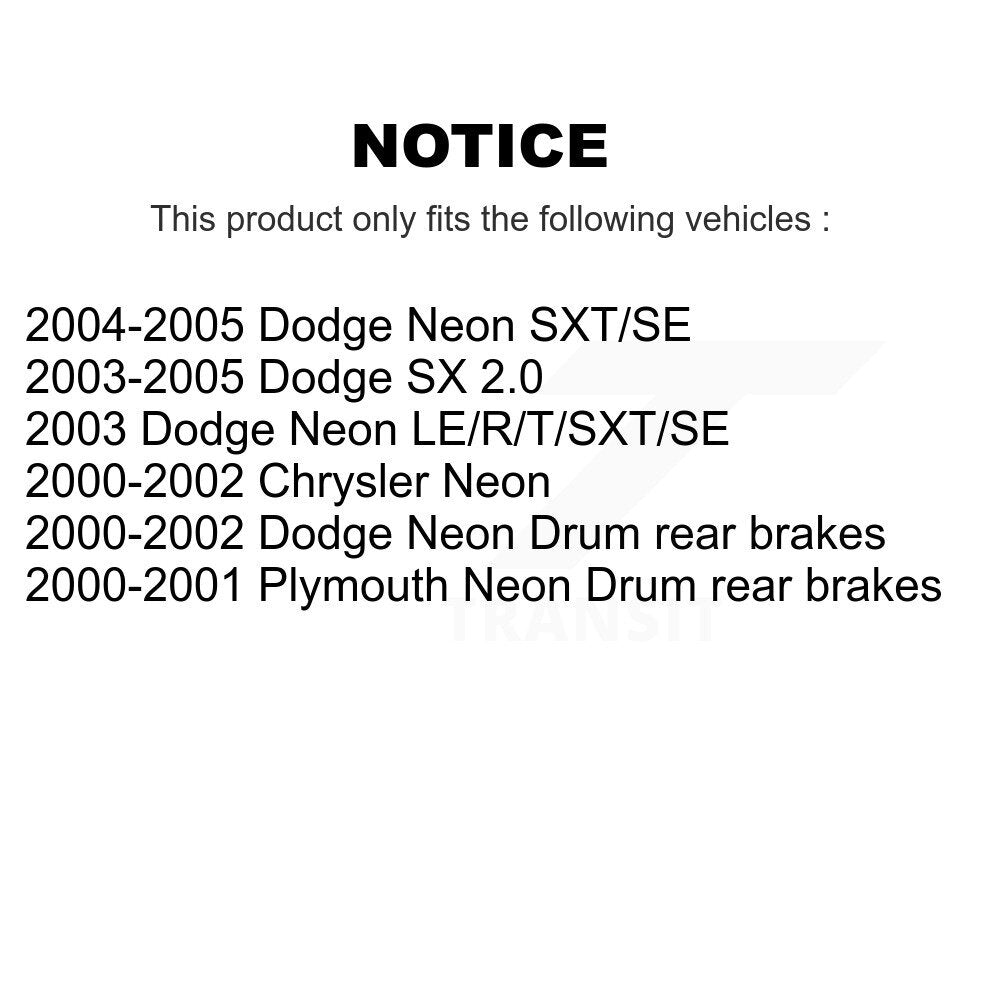 [Avant + Arrière] Kit de Disque de frein pour Neon Dodge Plymouth Chrysler SX 2.0 K8-102114