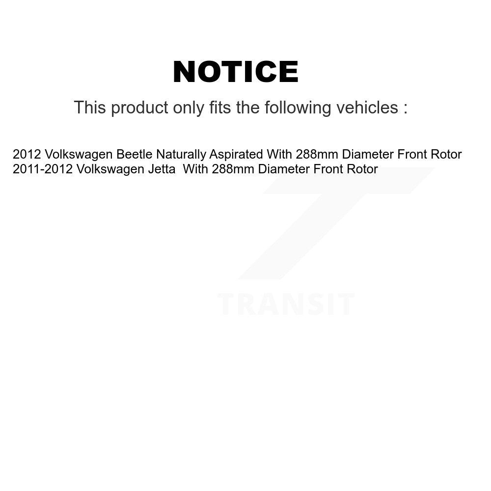 [Avant + Arrière] Kit de Disque de frein pour Volkswagen Jetta Beetle avec 288mm Diameter Rotor K8-102121