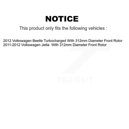 [Avant + Arrière] Kit de Disque de frein pour Volkswagen Jetta Beetle avec 312mm Diameter Rotor K8-102123