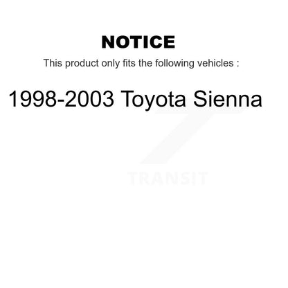 [Avant + Arrière] Kit de Disque de frein pour 1998-2003 Toyota Sienna K8-102129
