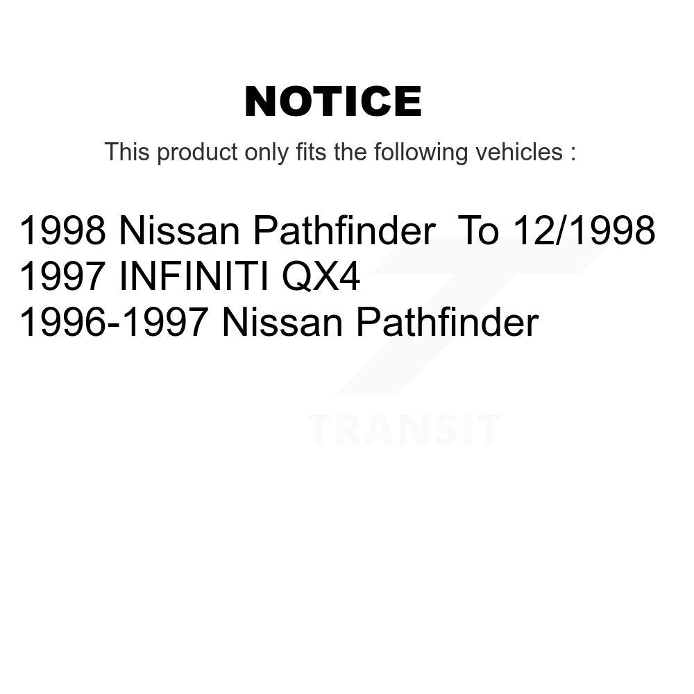 [Avant + Arrière] Kit de Disque de frein pour Nissan Pathfinder INFINITI QX4 K8-102151