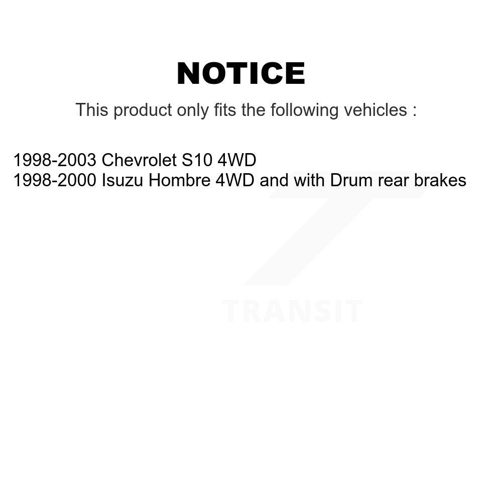 [Avant + Arrière] Kit de Disque de frein pour Chevrolet S10 Isuzu Hombre K8-102182