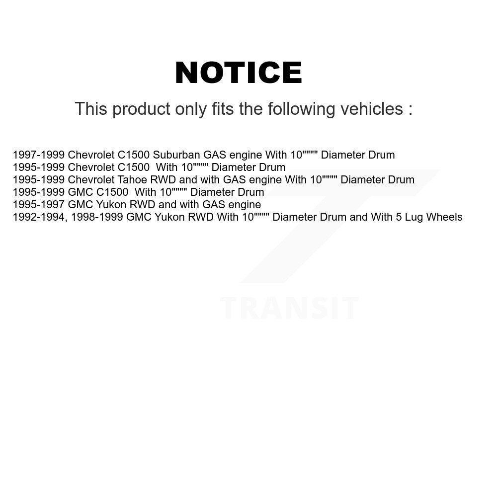 [Avant + Arrière] Kit d'ensemble disque de frein à disque et moyeu pour Chevrolet C1500 Tahoe GMC Yukon Suburban K8-102187