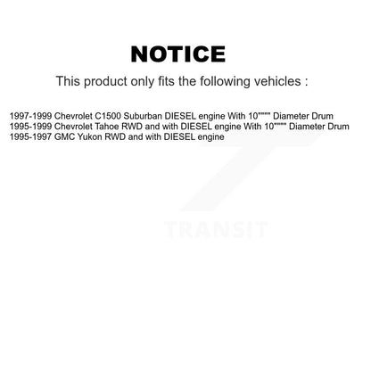 [Avant + Arrière] Kit d'ensemble disque de frein à disque et moyeu pour Chevrolet Tahoe C1500 Suburban GMC Yukon K8-102188