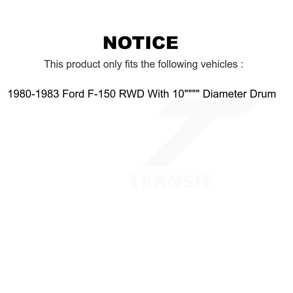 [Avant + Arrière] Kit d'ensemble disque de frein à disque et moyeu pour 1980-1983 Ford F-150 RWD avec 10" Diameter Drum K8-102191