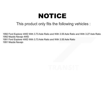 [Avant + Arrière] Kit d'ensemble disque de frein à disque et moyeu pour Ford Explorer Mazda Navajo K8-102196