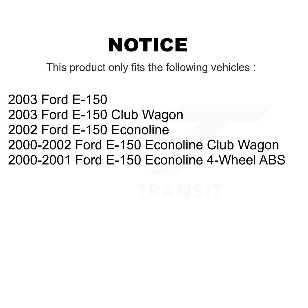 [Avant + Arrière] Kit d'ensemble disque de frein à disque et moyeu pour Ford E-150 Econoline Club Wagon K8-102209