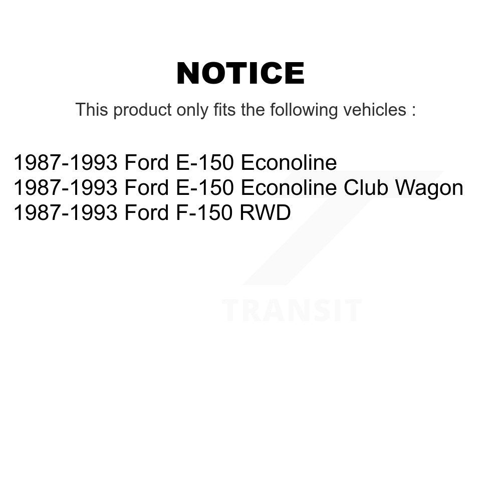 [Avant + Arrière] Kit d'ensemble disque de frein à disque et moyeu pour 1987-1993 Ford F-150 E-150 Econoline Club Wagon K8-102216