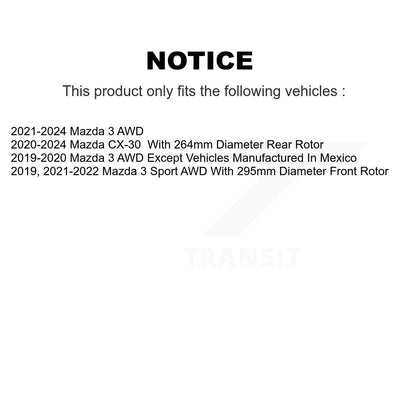 [Avant + Arrière] Kit de Disque de frein pour Mazda 3 CX-30 K8-102270