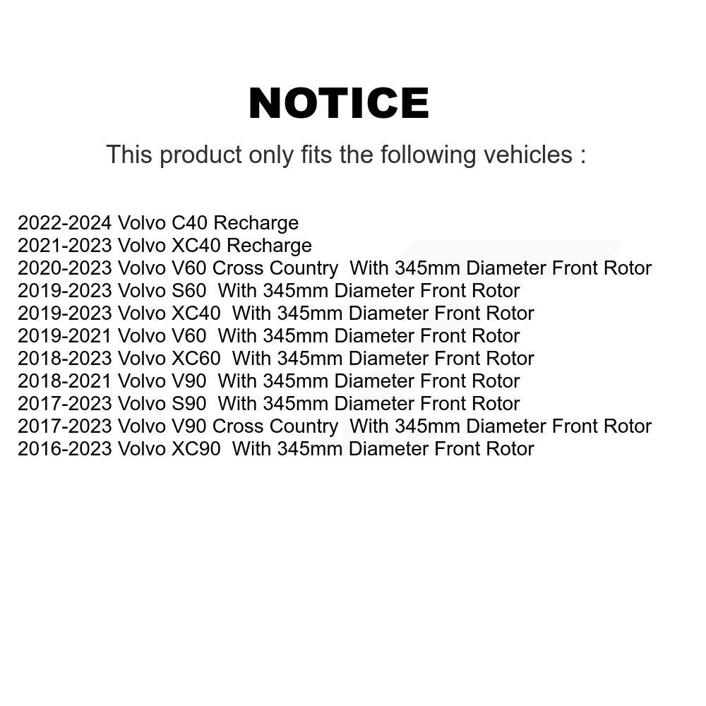 [Avant] Kit de Disque de frein pour Volvo XC90 XC60 XC40 S90 S60 V90 Cross Country V60 C40 Recharge K8-102304