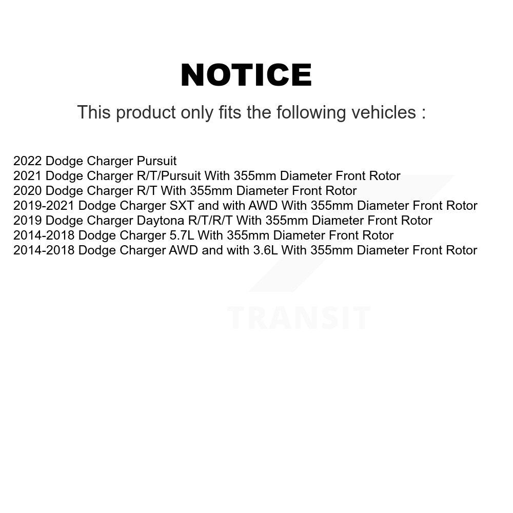 [Avant] Kit de Disque de frein pour Dodge Charger K8-102311