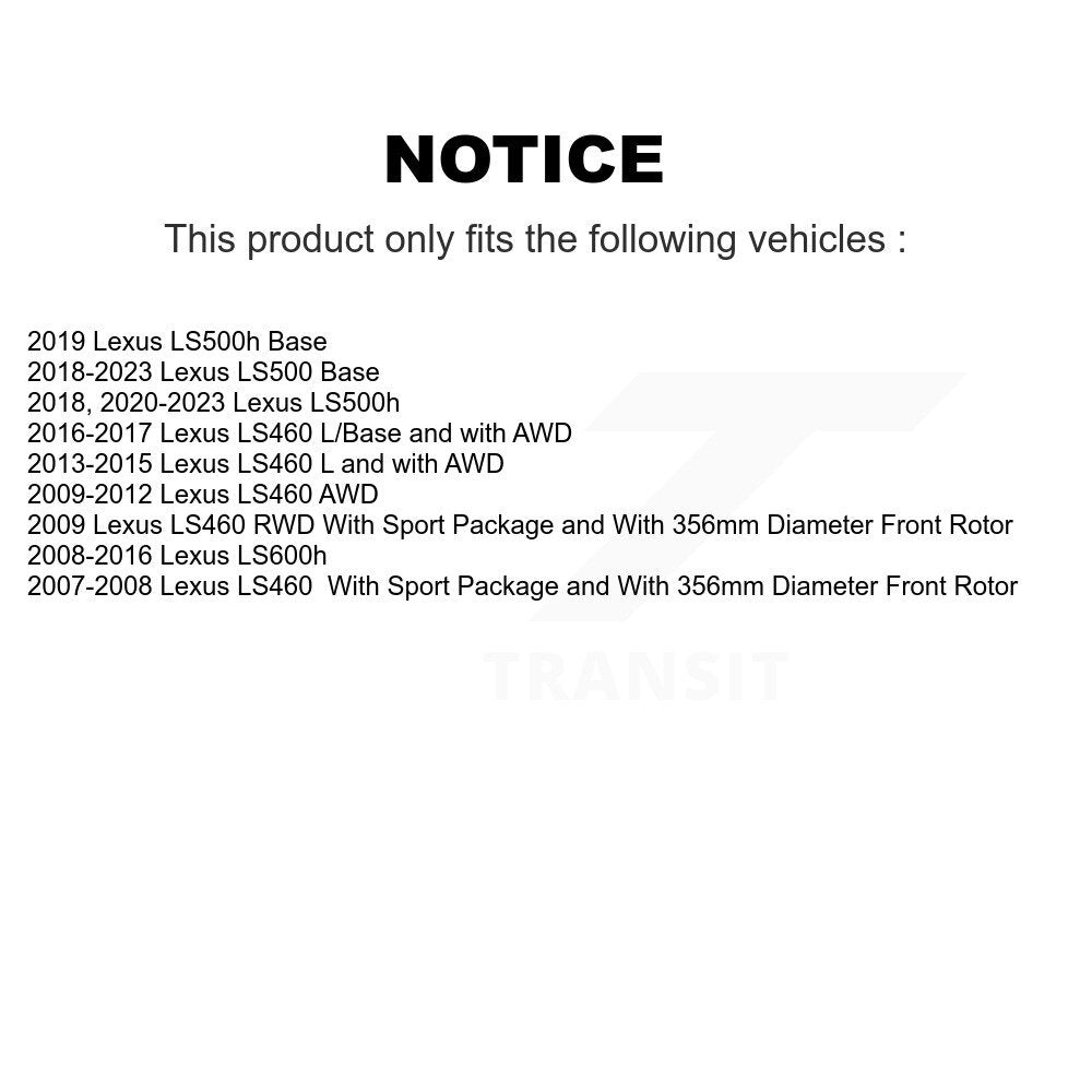 [Avant] Kit de Disque de frein pour Lexus LS460 LS500 LS600h LS500h K8-102319