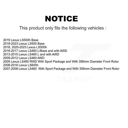 [Avant] Kit de Disque de frein pour Lexus LS460 LS500 LS600h LS500h K8-102319