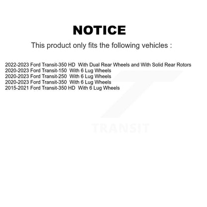 [Arrière] Kit de Disque de frein pour Ford Transit-350 HD Transit-250 Transit-150 K8-102332