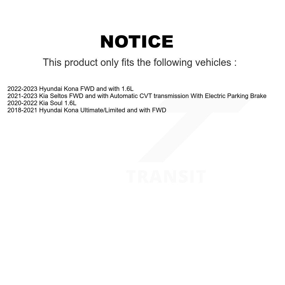 [Arrière] Kit de Disque de frein pour Hyundai Kona Kia Soul Seltos K8-102339