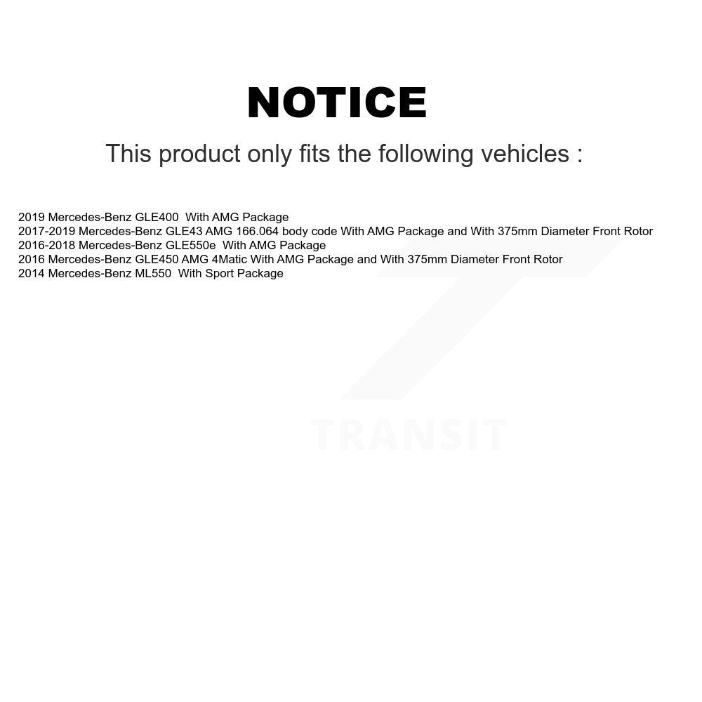 [Avant et Arrière] Disque de frein pour Mercedes-Benz GLE43 AMG GLE400 GLE450 ML550 GLE550e K8-102372