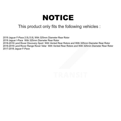 [Arrière] Kit de Disque de frein pour Land Rover Jaguar F-Pace Range Velar Discovery Sport I-Pace K8-102385