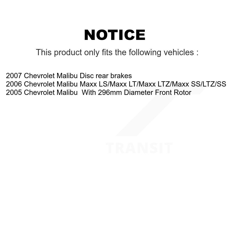 [Avant + Arrière] Kit de Disque de frein pour Chevrolet Malibu K8-102391