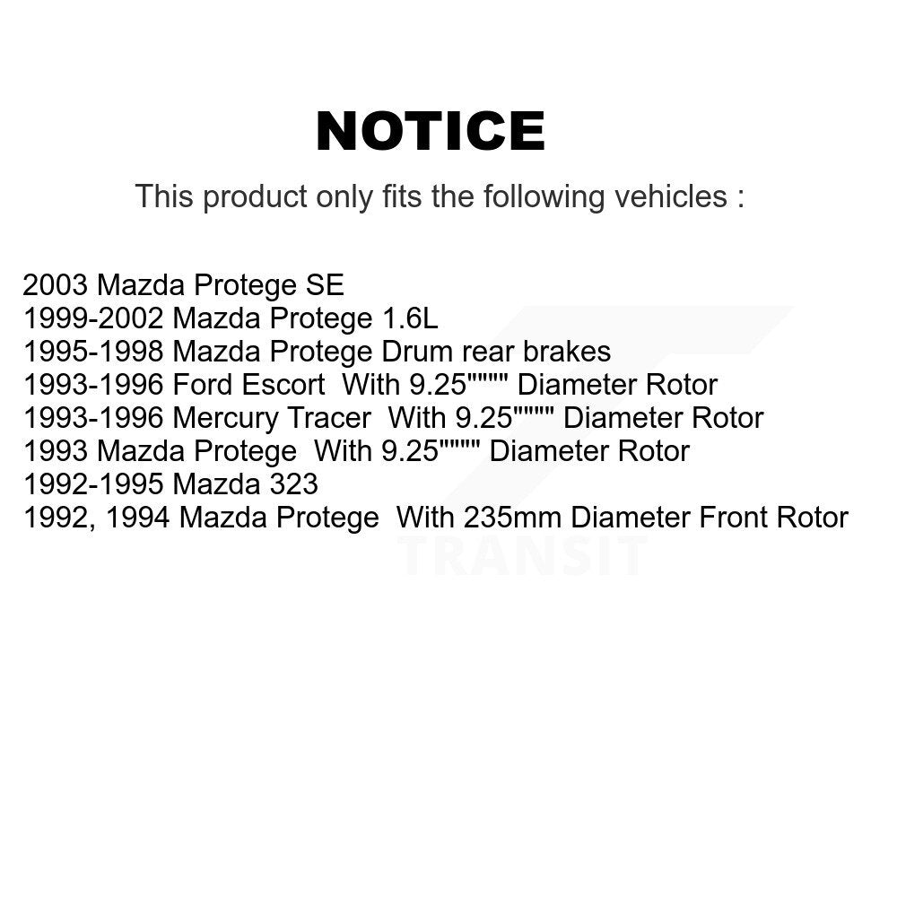 [Avant et Arrière] Disque de frein pour Mazda Protege Ford Escort 323 Mercury Tracer K8-102407