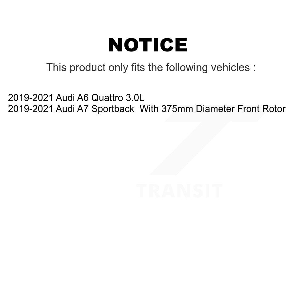 [Avant et Arrière] Disque de frein pour 2019-2021 Audi A6 Quattro A7 Sportback K8-102446