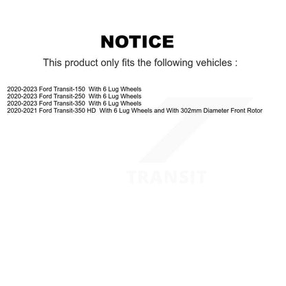 [Avant et Arrière] Disque de frein pour Ford Transit-250 Transit-350 Transit-150 HD K8-102489