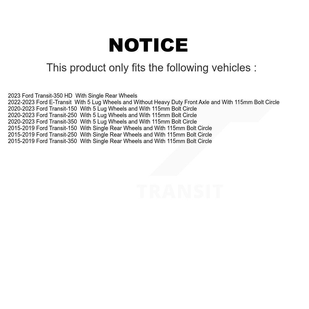 [Avant] Disque de frein pour Ford Transit-250 Transit-150 Transit-350 E-Transit HD K8-102503