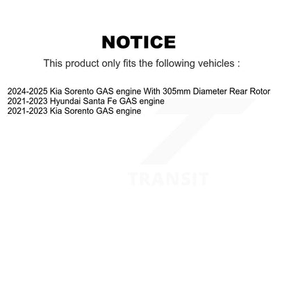 [Avant et Arrière] Disque de frein pour Hyundai Santa Fe Kia Sorento GAS engine K8-102545