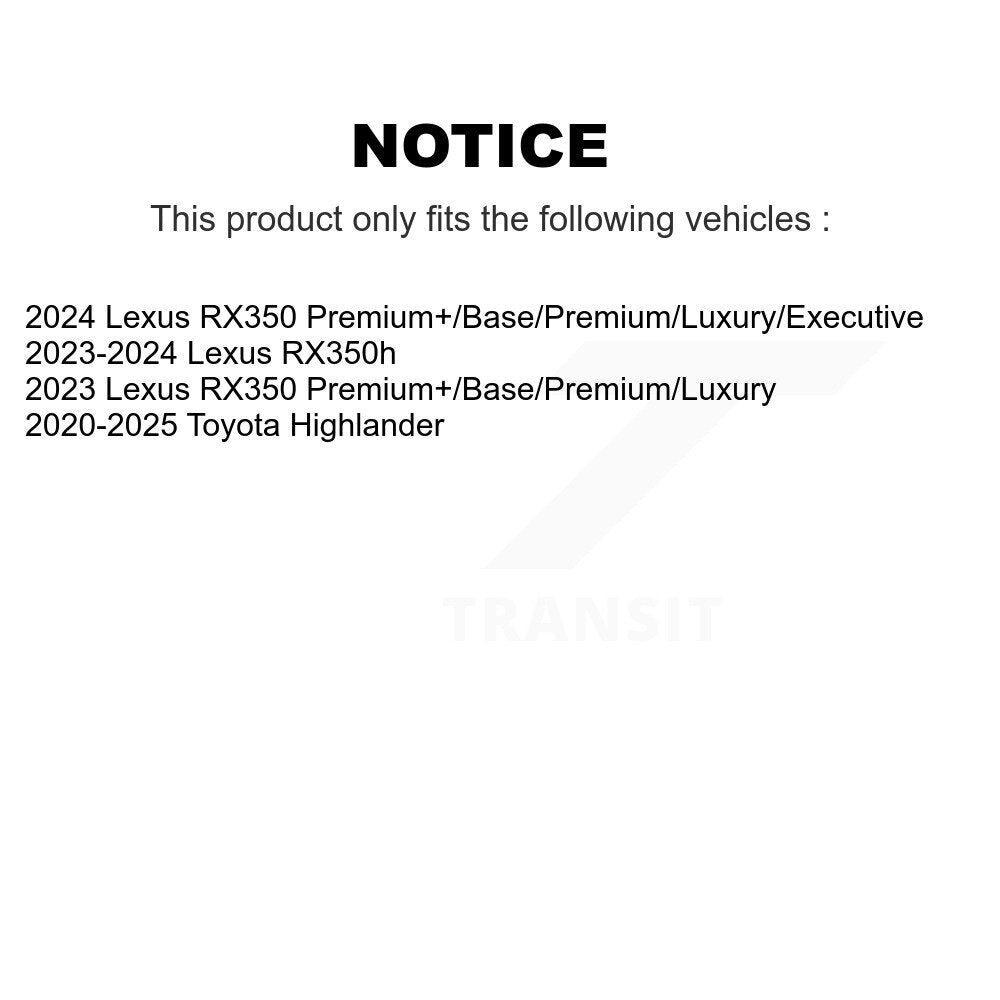 [Avant et Arrière] Disque de frein pour Toyota Highlander Lexus RX350 RX350h K8-102564