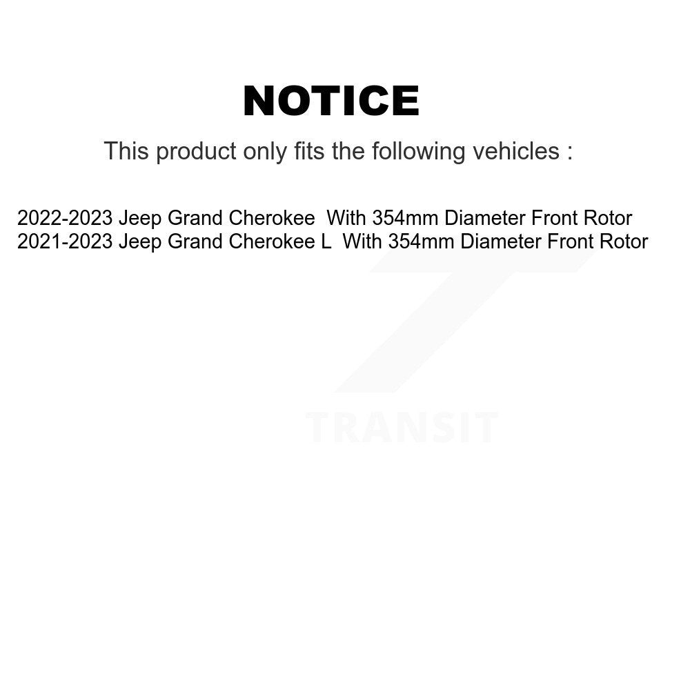 [Avant] Disque de frein pour Jeep Grand Cherokee L With 354mm Diameter Rotor K8-102598