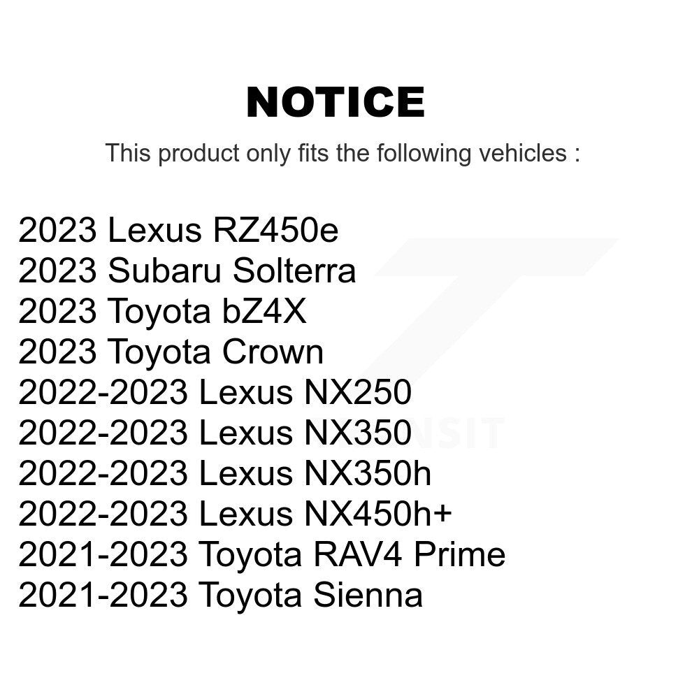 [Arrière] Disque de frein pour Toyota Sienna Lexus RAV4 Prime NX350h bZ4X NX350 Subaru Solterra K8-102653