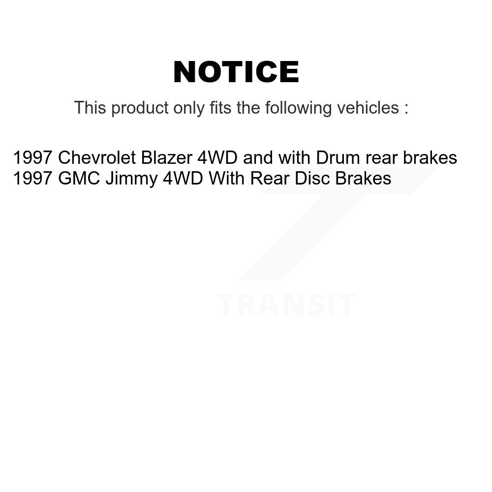 [Avant] Kit de Disque et plaquette (céramique) de frein pour 1997 Chevrolet Blazer GMC Jimmy 4WD K8C-100039