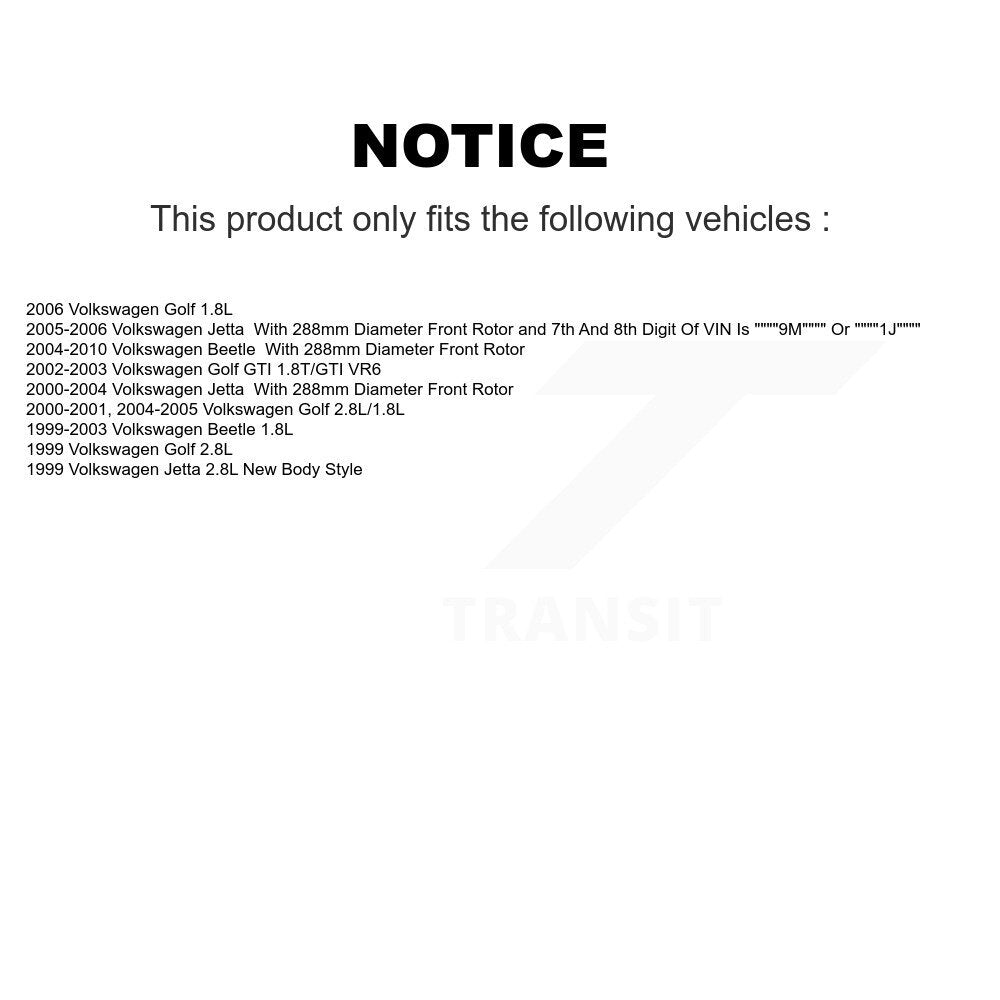 [Avant] Kit de Disque et plaquette (céramique) de frein pour Volkswagen Jetta Beetle Golf K8C-100074