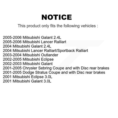 [Avant] Kit de Disque et plaquette (céramique) de frein pour Mitsubishi Chrysler Sebring Dodge Stratus Galant Eclipse Lancer Outlander K8C-100275