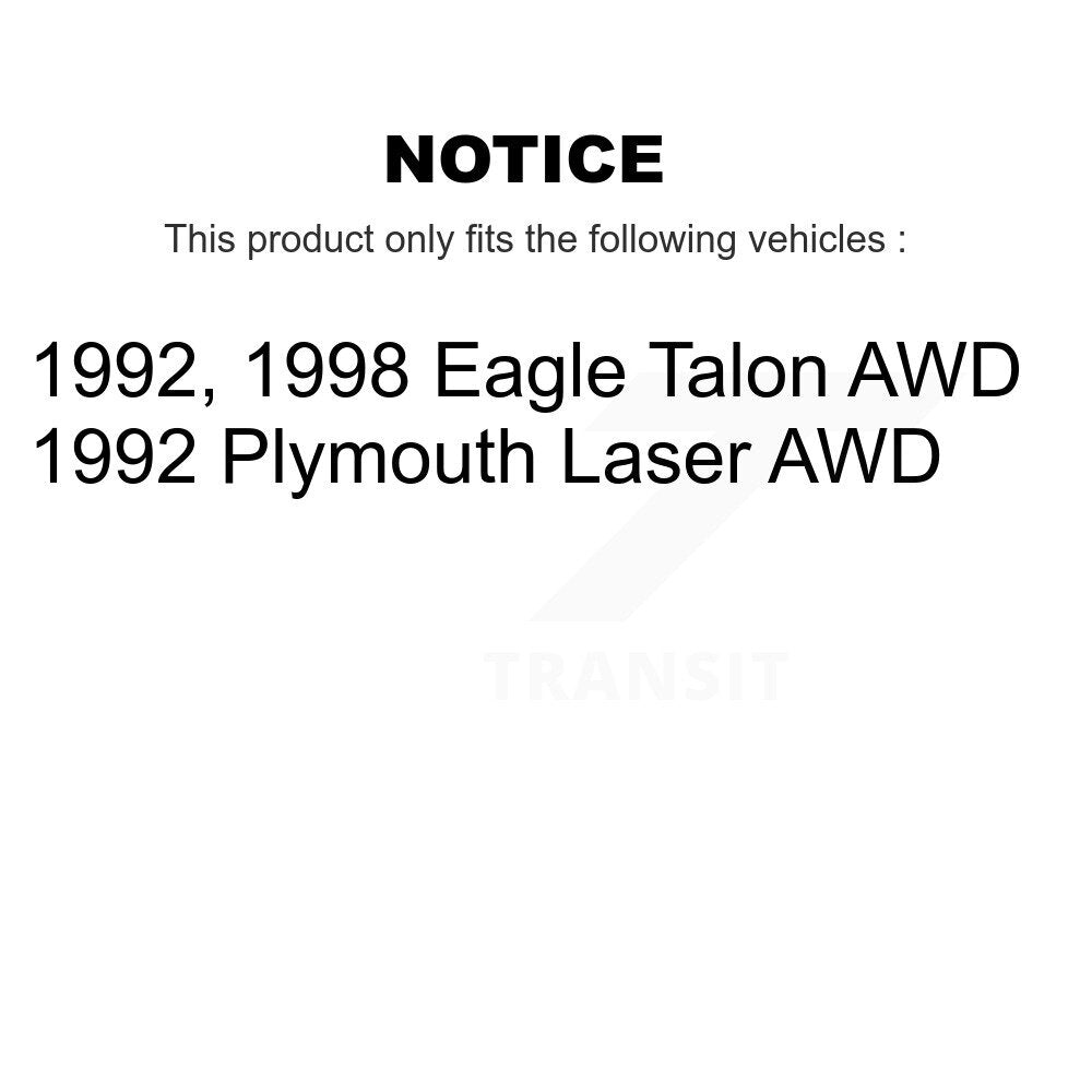 [Avant] Disque et plaquette de frein pour Eagle Talon Plymouth Laser Mitsubishi Eclipse AWD K8C-100327