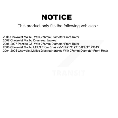[Avant] Kit de Disque et plaquette (céramique) de frein pour Chevrolet Malibu Pontiac G6 K8C-100451